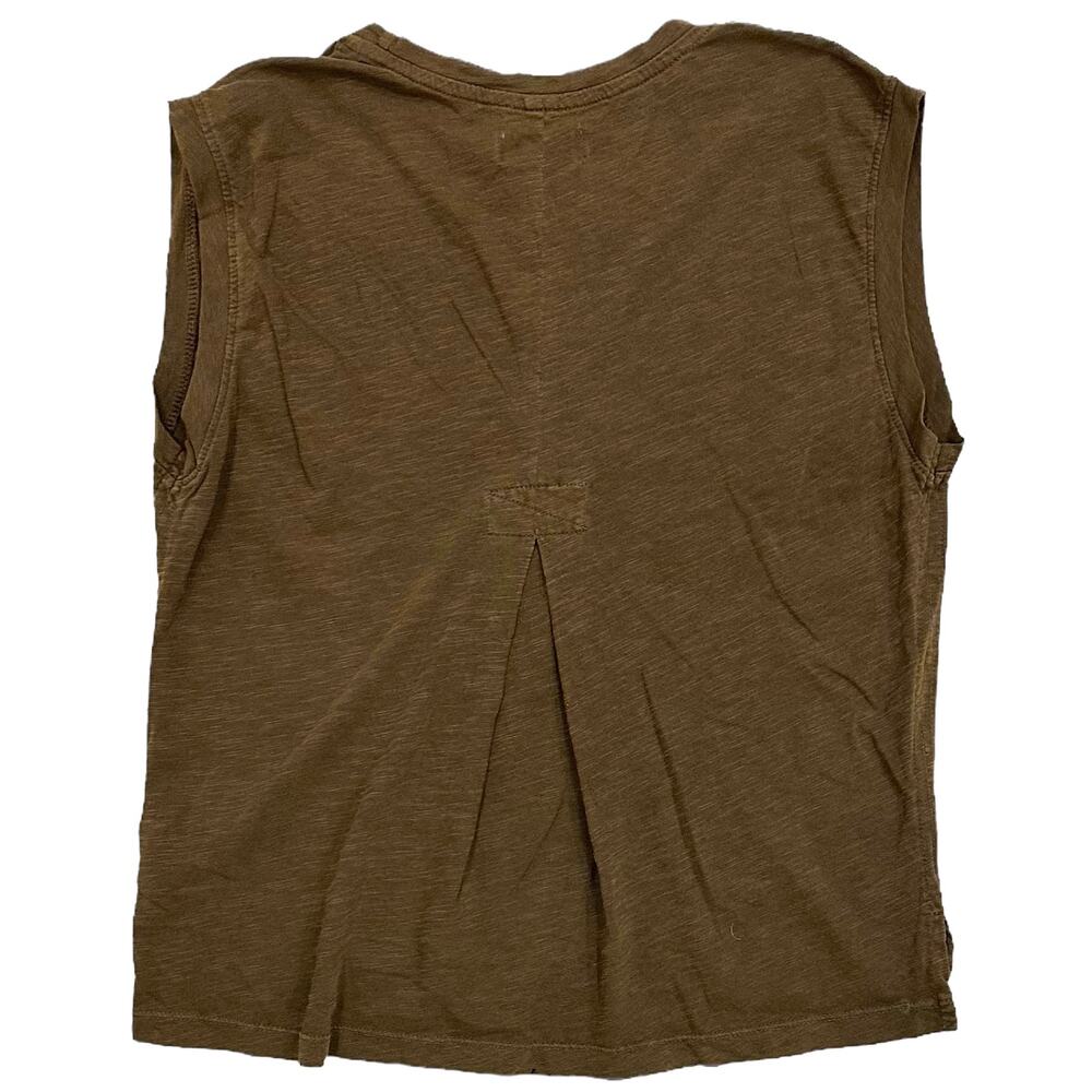 Rowan Women's Savannah Slub Cotton Muscle Tank Top Shirt in Olive Army - Picture 2 of 3